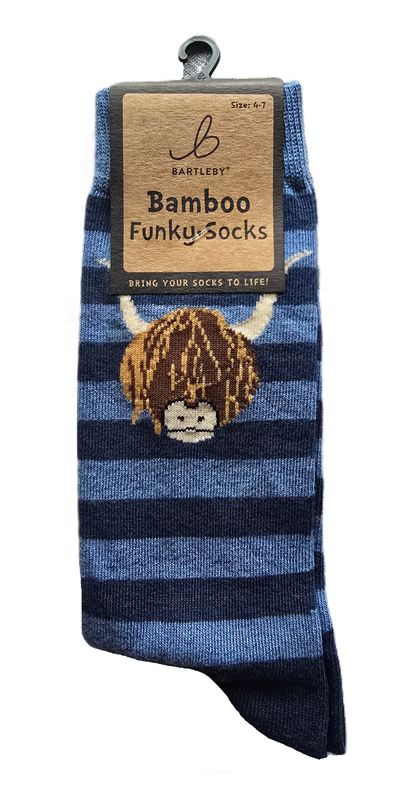 Bamboo Funky Socks Highland Cow Gestreept