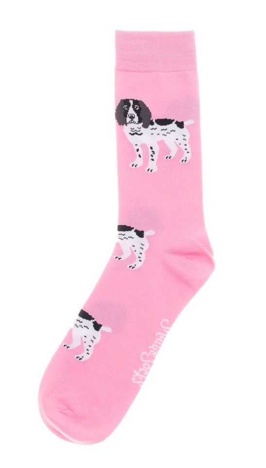 Shuttle Socks Zwart/Witte Spaniel Roze