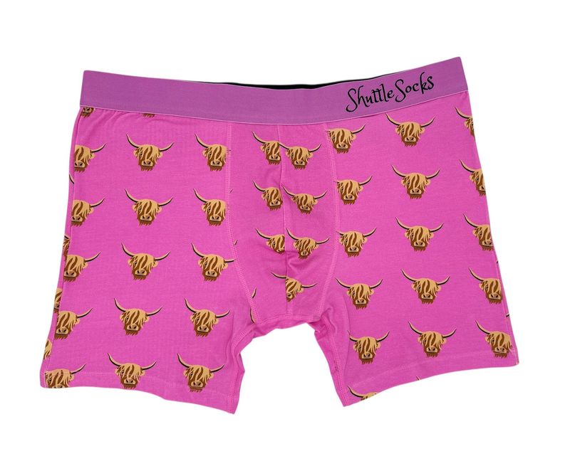 Shuttle Socks Boxers Highland Cow Roze