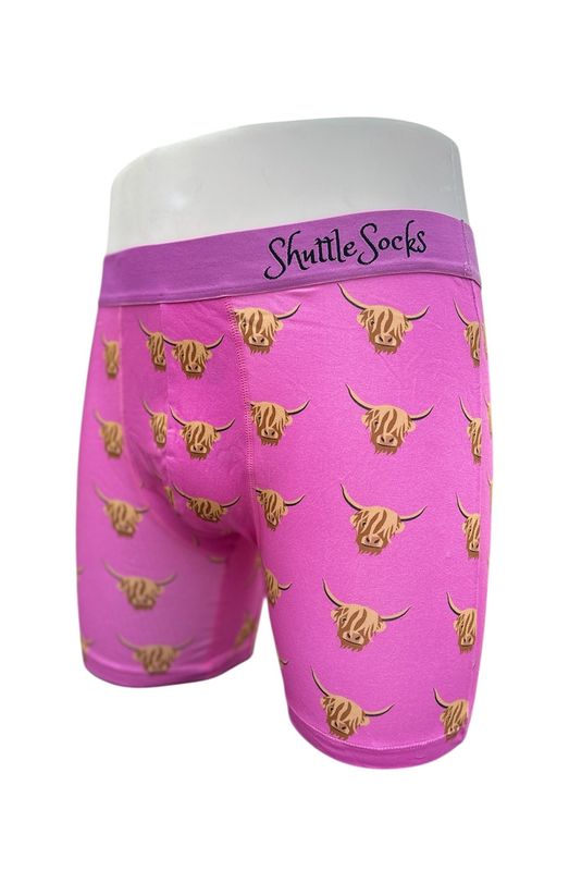 Shuttle Socks Boxers Highland Cow Roze