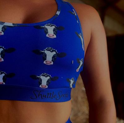 Shuttle Socks Bralette Cow Royal Blauw