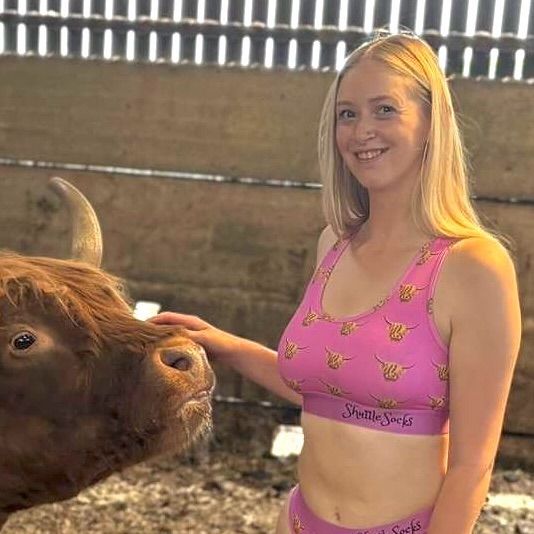 Shuttle Socks Bralette Highland Cow Roze