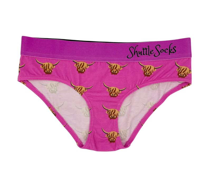 Shuttle Socks Damesslip Highland Cow Roze
