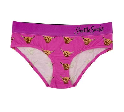 Shuttle Socks Damesslip Highland Cow Roze