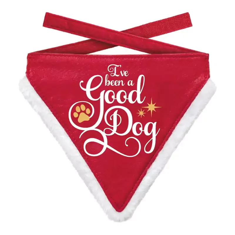 Kerst Bandana I've Been A Good Dog Rood Large