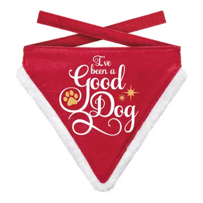 Kerst Bandana I've Been A Good Dog Rood Large
