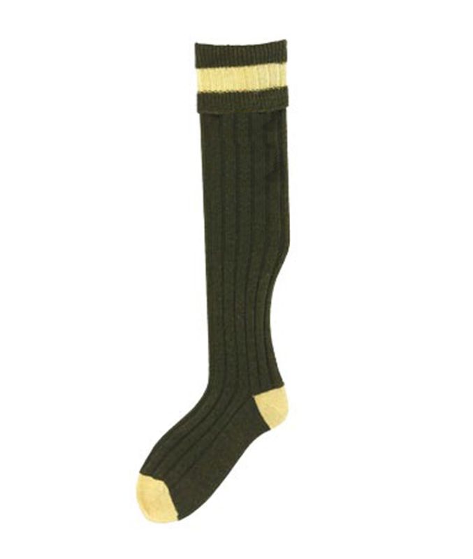 Bisley Sokken Olive/Mustard Met Garter
