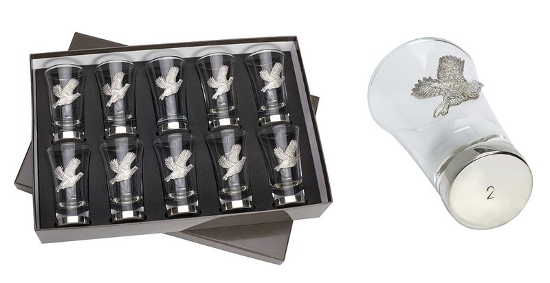 Bisley Set 10 Borrel Glazen Genummerd Patrijs