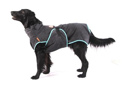 SuperFurDogs Badjas Classic Chillcoat Antraciet Grijs Extra Small