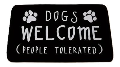 Deurmat Anti-Slip Dogs Welcome Zwart