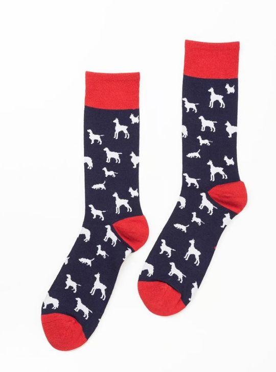 Rydale Sokken Heren Multi Dog Navy/Red