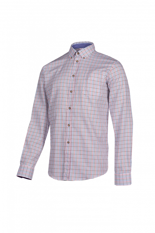 Baleno Heren Hemd Berkley Blauw/Oranje