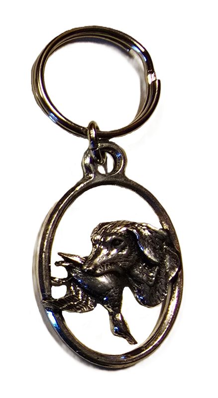 Sleutelhanger Hond met Eend Tin