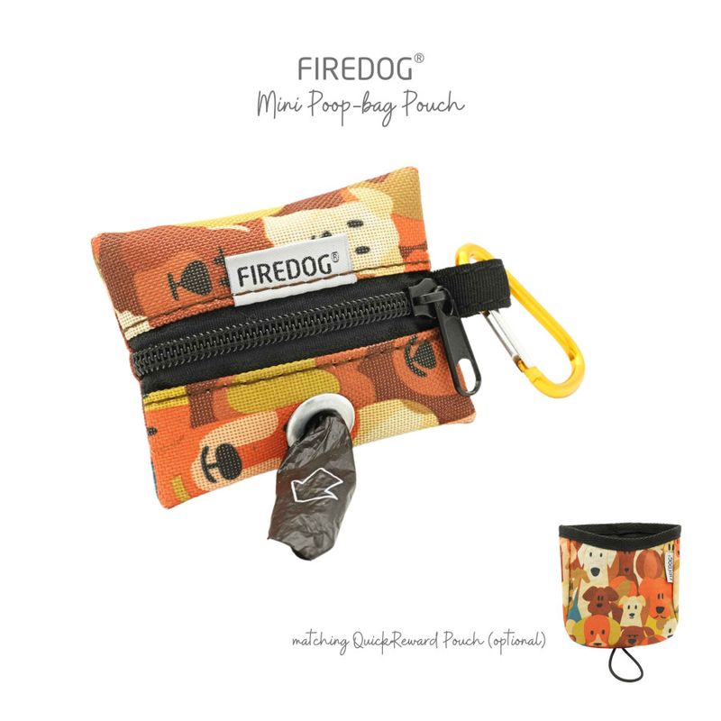Firedog Mini Poepzakjeshouder Nylon Honden Oranje