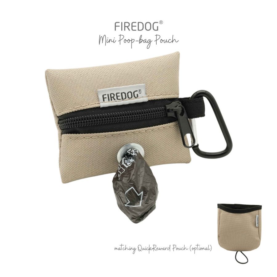 Firedog Mini Poepzakjeshouder Nylon Beige