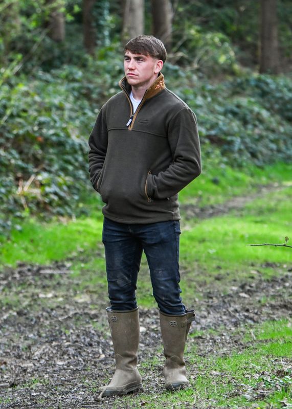 Sporting Saint Heren Hegdon 3/4 Zip Fleece Khaki