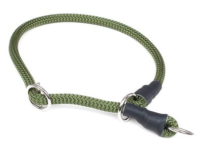 Mystique Halsband Nylon Met Stopper 8MM Olijf