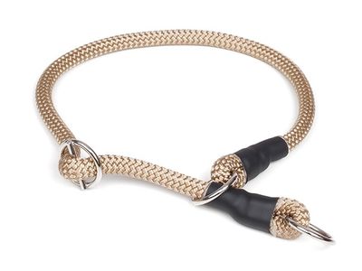 Mystique Halsband Nylon Met Stopper 8MM Beige