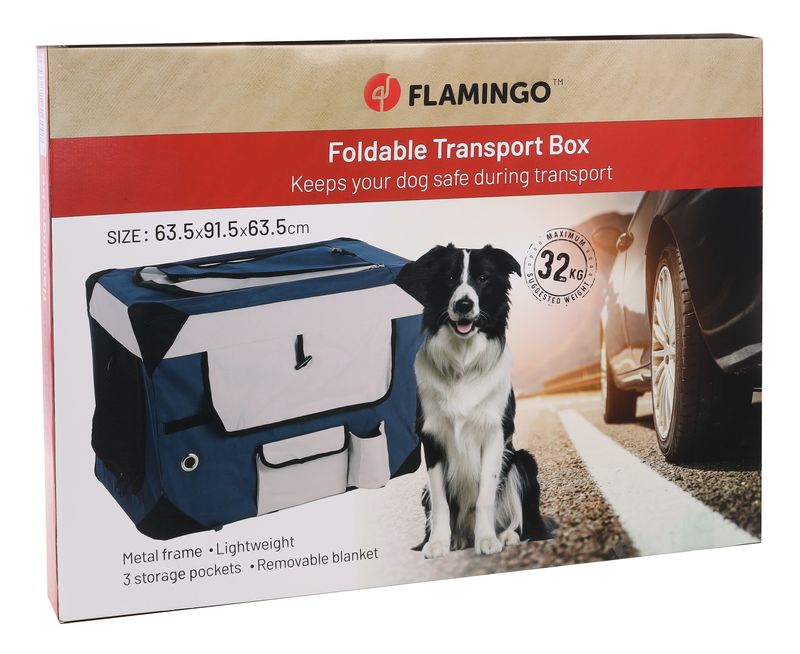 Flamingo Transportbox Geronimo Blauw/Beige