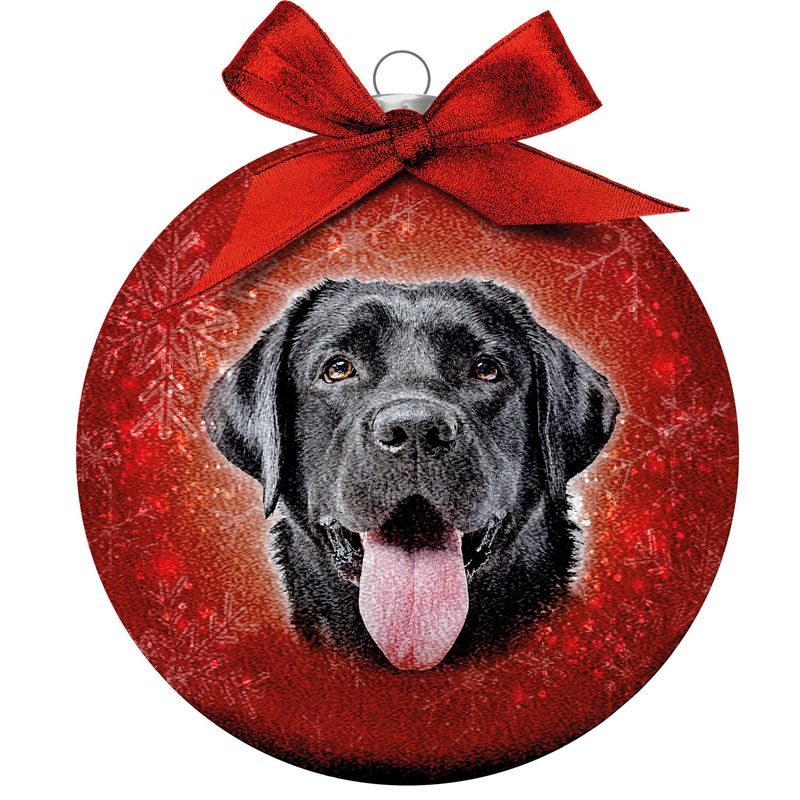 Kerstbal Frosted Labrador Retriever Rood