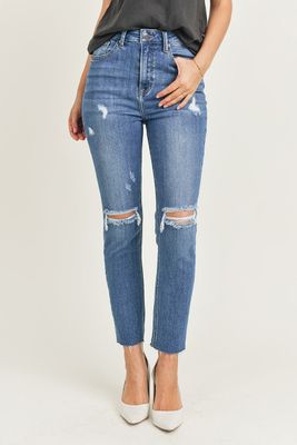 PLUS RISEN HIGH RISE SKINNY RAW HEM