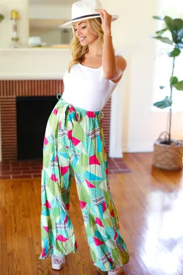 GEO PRINT WIDE LEG JUMPSUIT