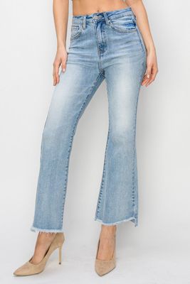 CROP FLARE HEM JEANS