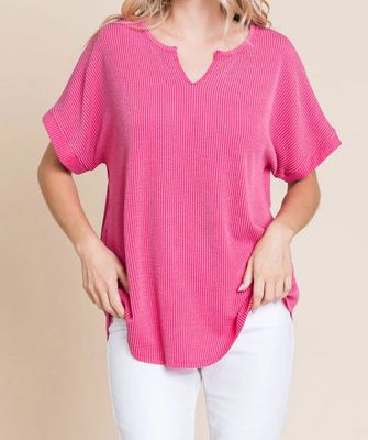 PINK RIBBED TOP