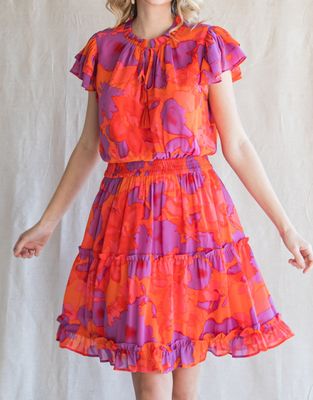 ORANGE FLORAL DRESS