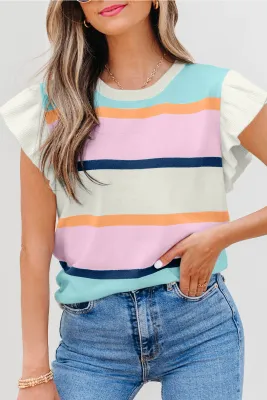 STRIPED COLOR BLOCK TOP