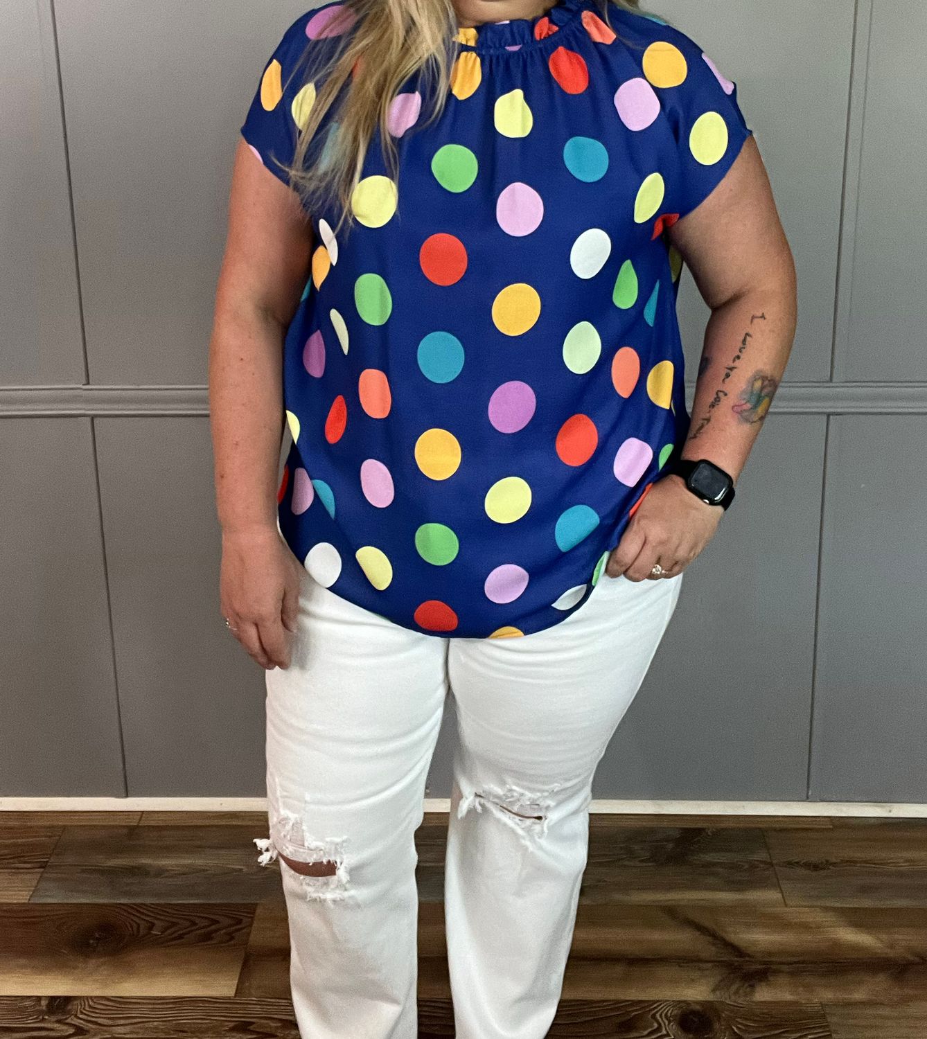 ROYAL BLUE DOT TOP