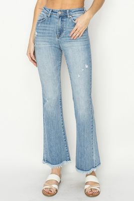 VINTAGE FRAYED HEM BOOTCUT JEANS