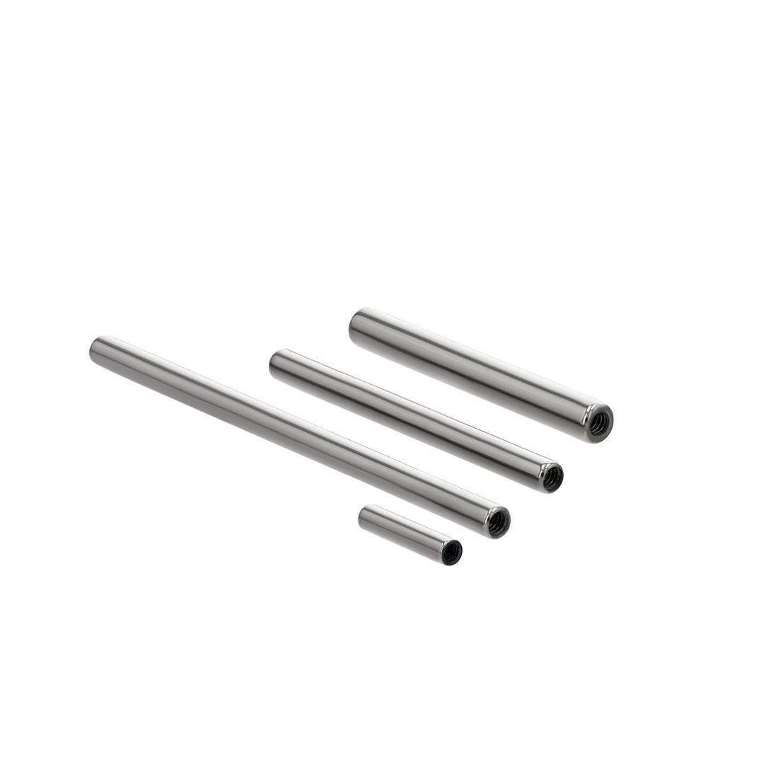 Ti Threaded Straight Barbell Shaft (SBB) 14g, Size: 3/16&quot;