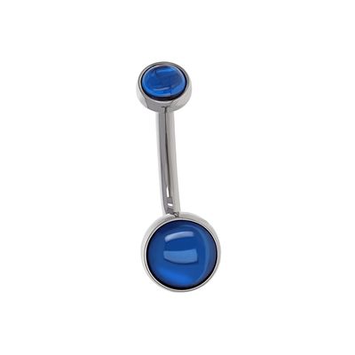 Ti Navel Curve - Bezel Set