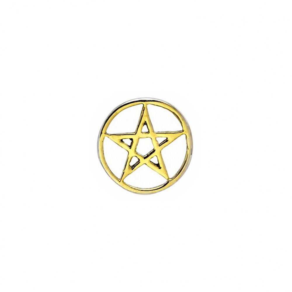 BVLA Pin - Round Pentagram 6mm, Gold: YG