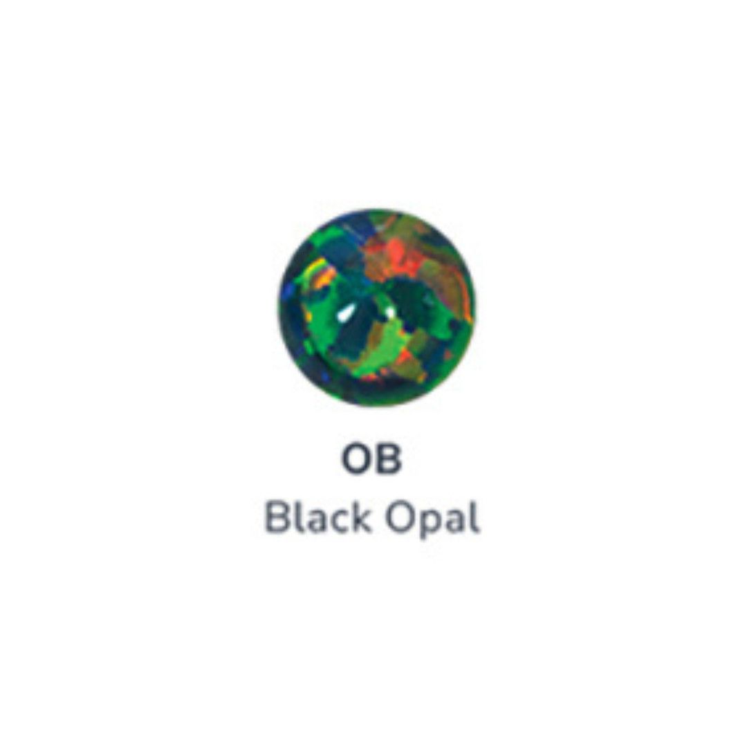 Neo Ti Claw-Set Sphere Gem, Color: Black Opal, Size: 3mm