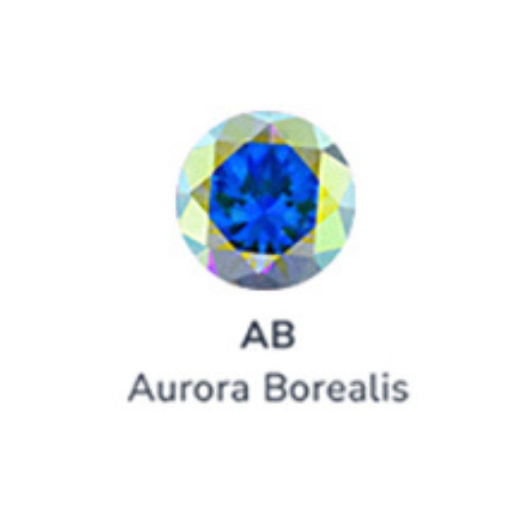 NeoMetal Pin - Titanium Gem Curved Cluster, Color: Aurora Borealis (AB), Size: 3 Gem