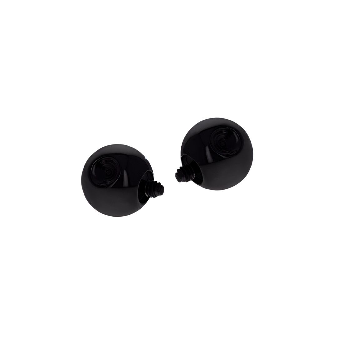 Black Niobium Threaded Ball, Gauge: 16g, Size: 1/8&quot;
