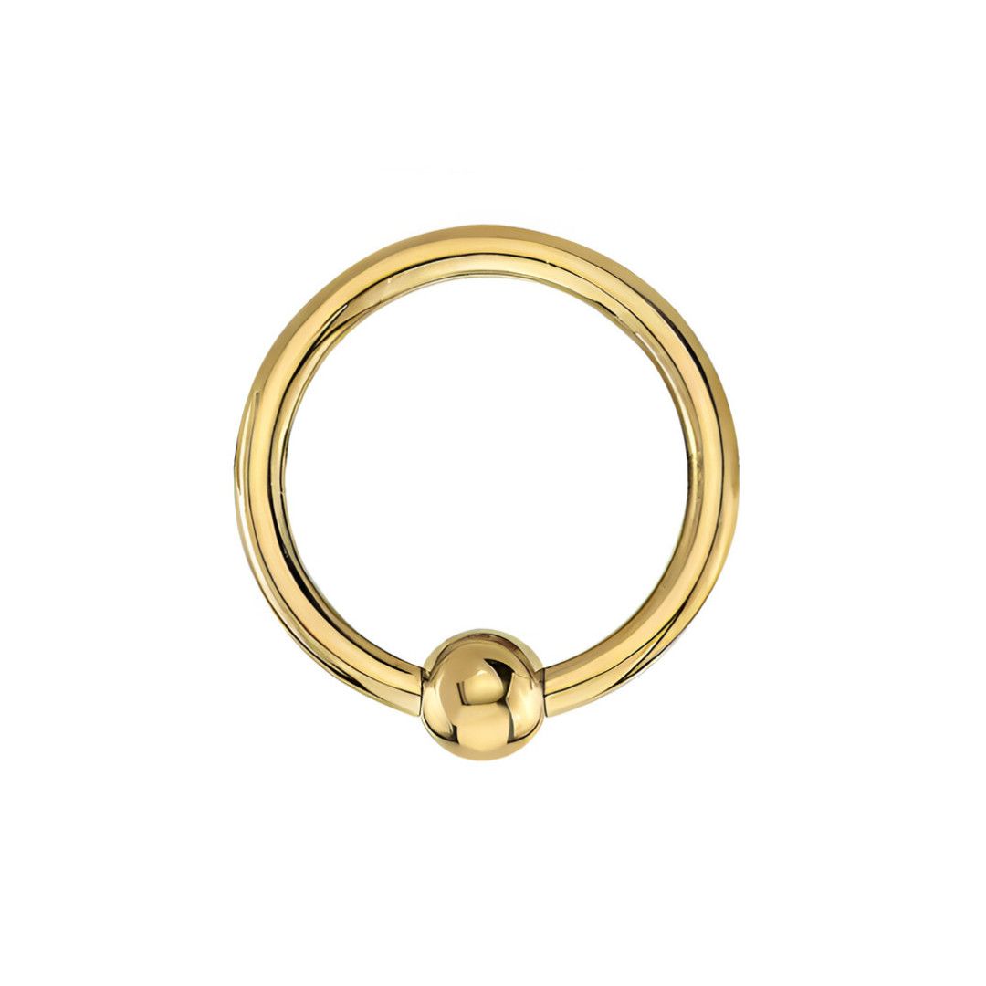BVLA Fixed Bead Ring - 3/32&quot; Fixed Bead 16g, Size: 1/4&quot;, Color: YG