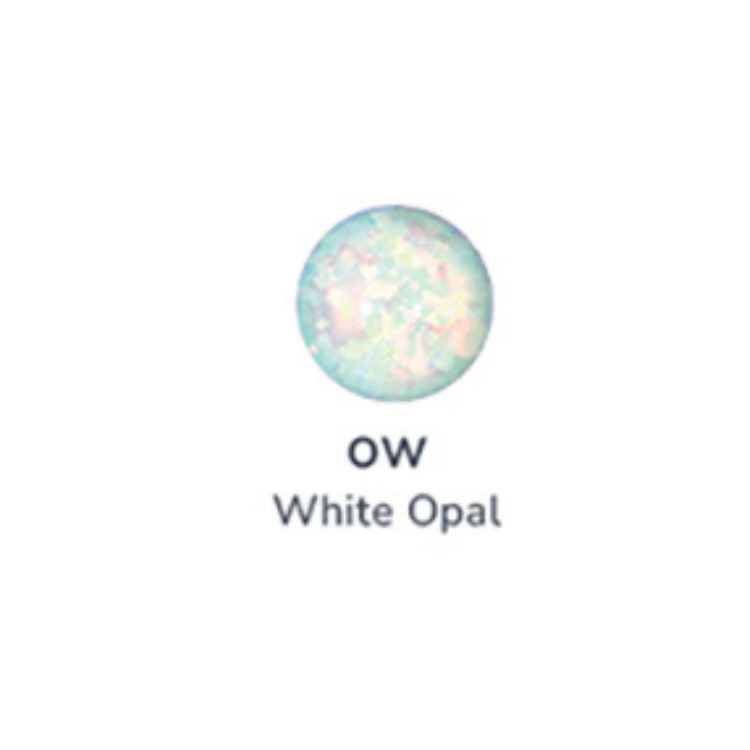 NeoMetal Pin - Titanium Claw-Set Sphere Gem, Size: 4mm, Color: White Opal