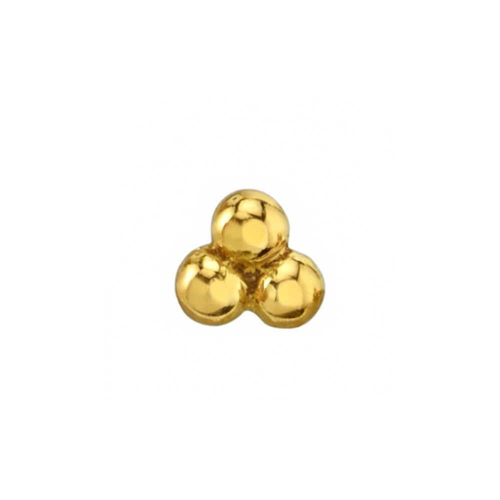 BVLA Pin - 3 Bead Tri Cluster, Size: 1.5mm Beads, Color: YG