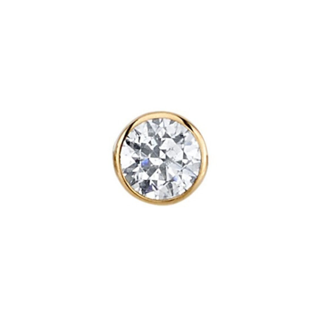 BVLA Pin - White CZ Bezel, Size: 1.5mm, Color: YG