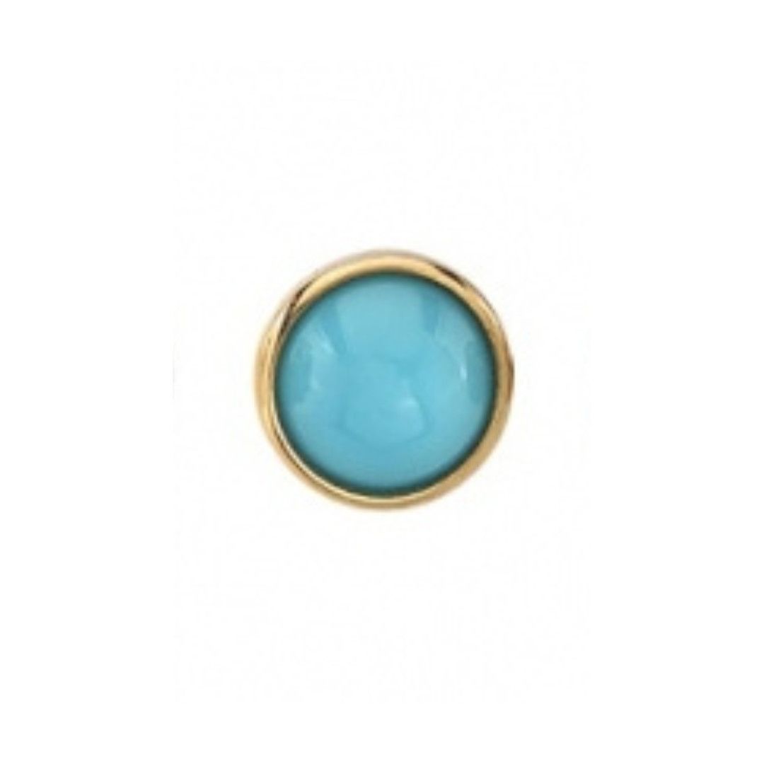BVLA Pin - Cup w/ Turquoise (TQ) Cab, Size: 2mm, Color: YG