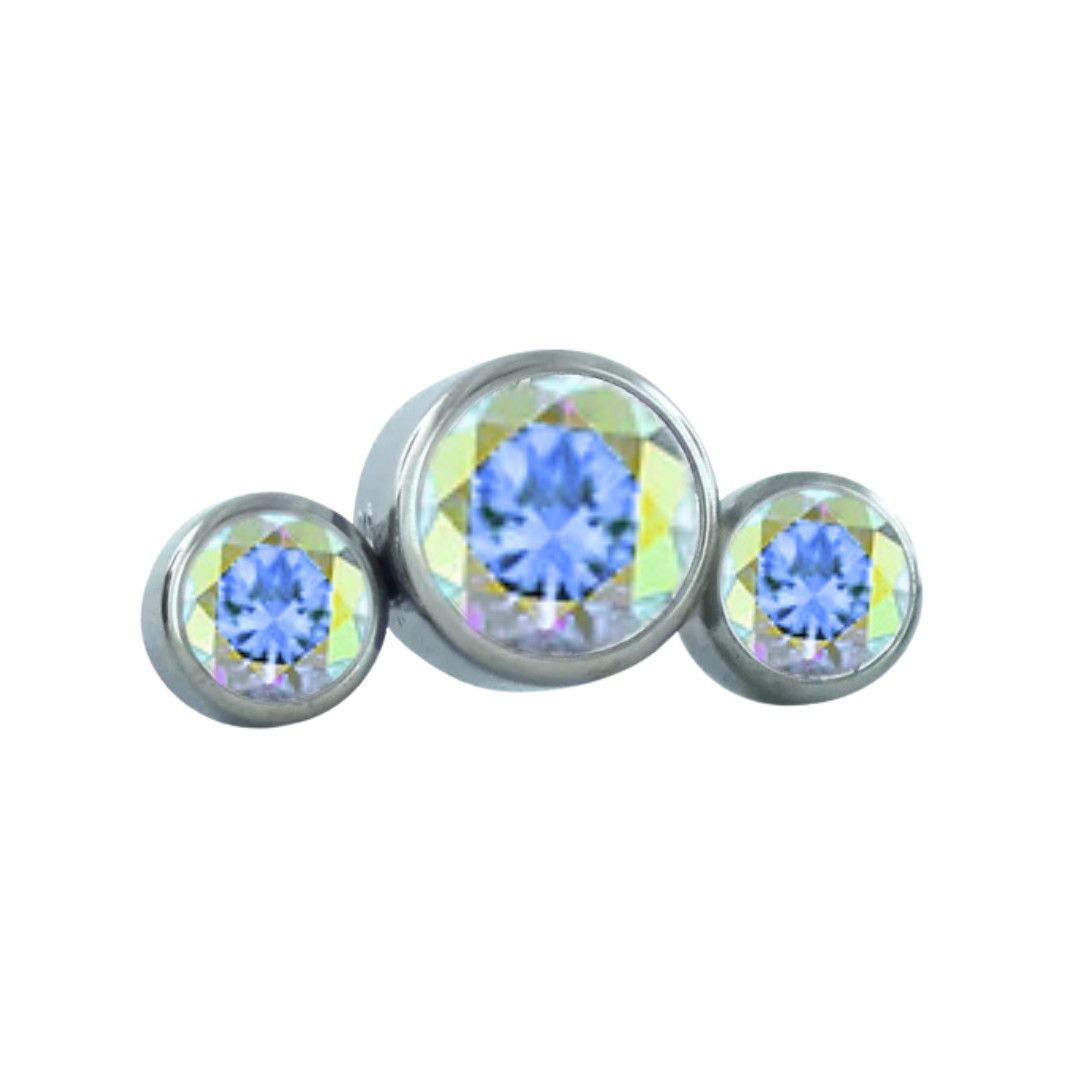 Neo Ti Gem Cluster, Color: Aurora Borealis (AB), Size: 3 Gem