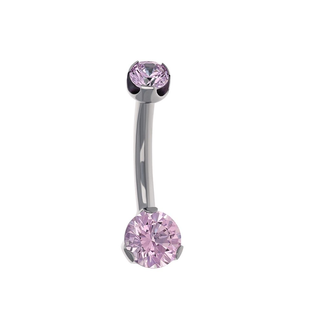TH Ti Navel CRV Prong Set, Color: Sapphire (SA), Size: 14g 1/4"