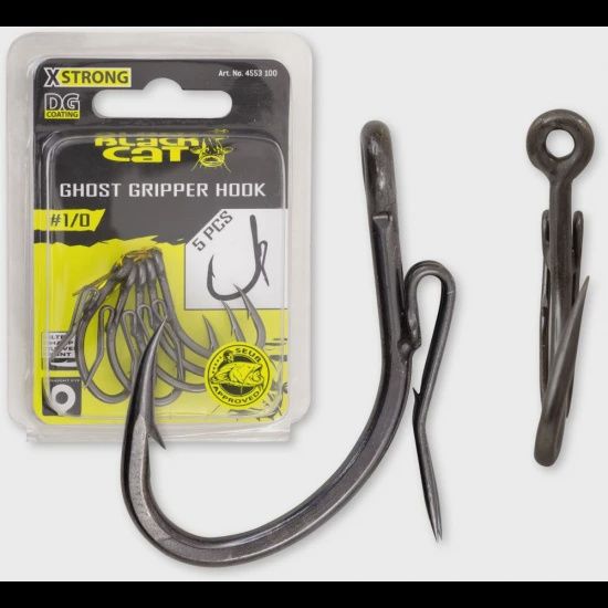 #1/0 Black Cat Ghost Gripper Hook DG DG coating 5pcs