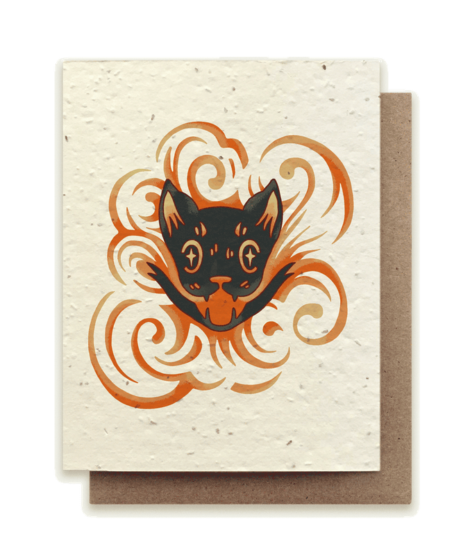 The Bower Studio Seed Card Halloween Black Cat
