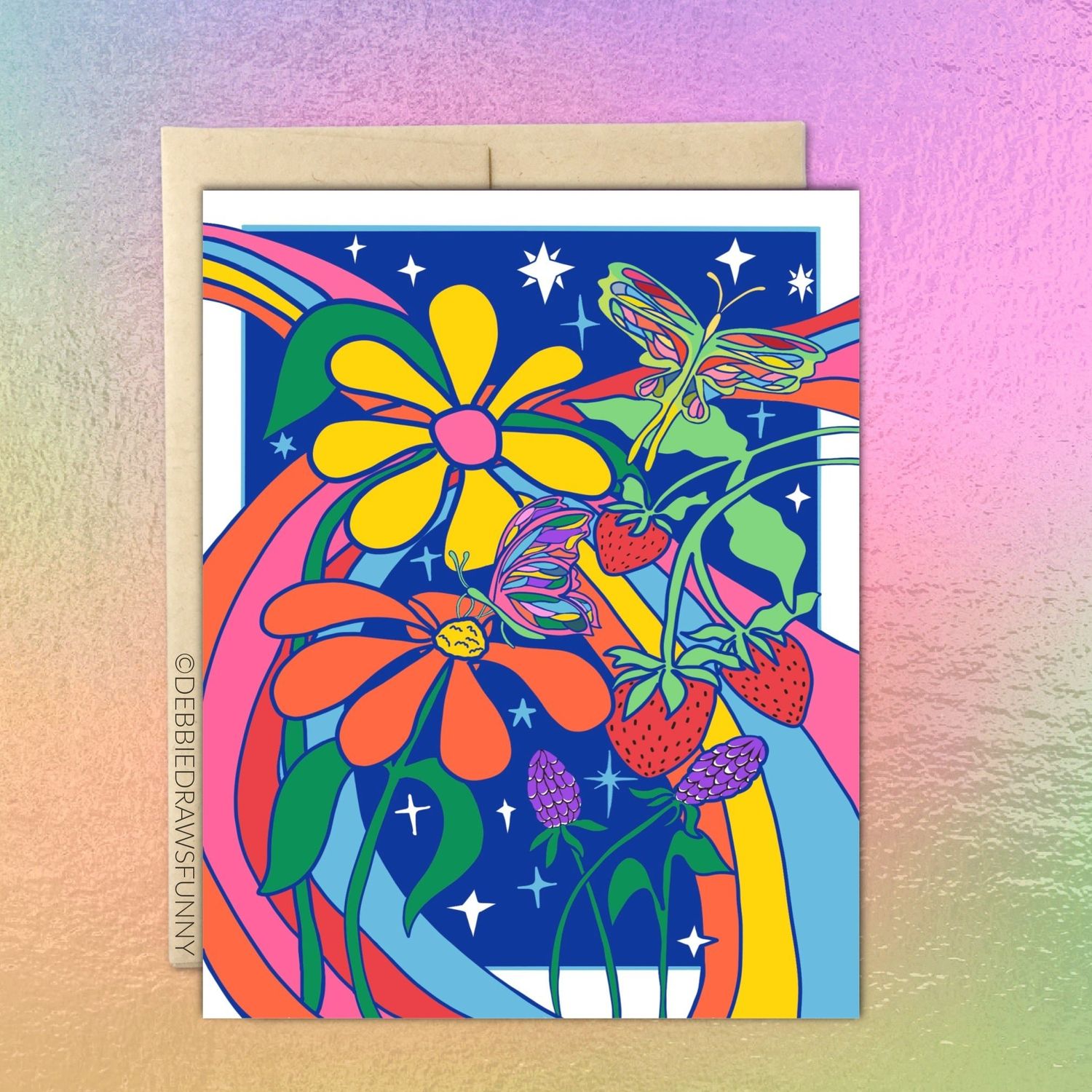 CARD - Rainbow Daisies Art Card, Love &amp; Friendship Card, Pride Card