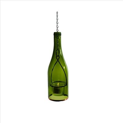 Wine Bottle Lantern - Green