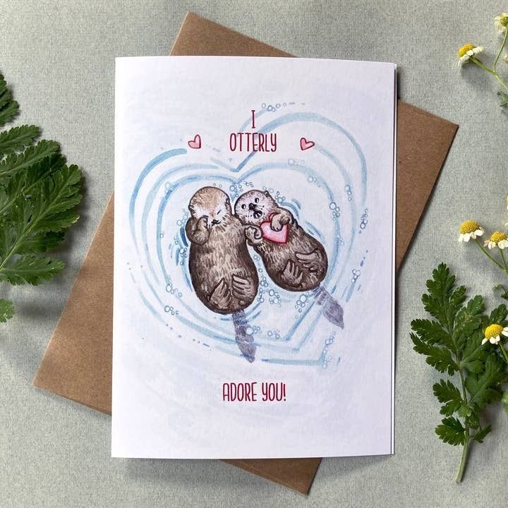 CARD - Otterly Adore You  Valentine&#39;s Day Lucinda Rowe